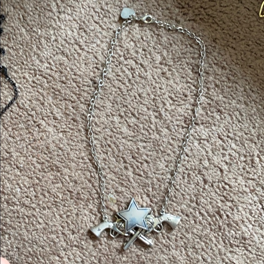 Rock rebel gun necklace